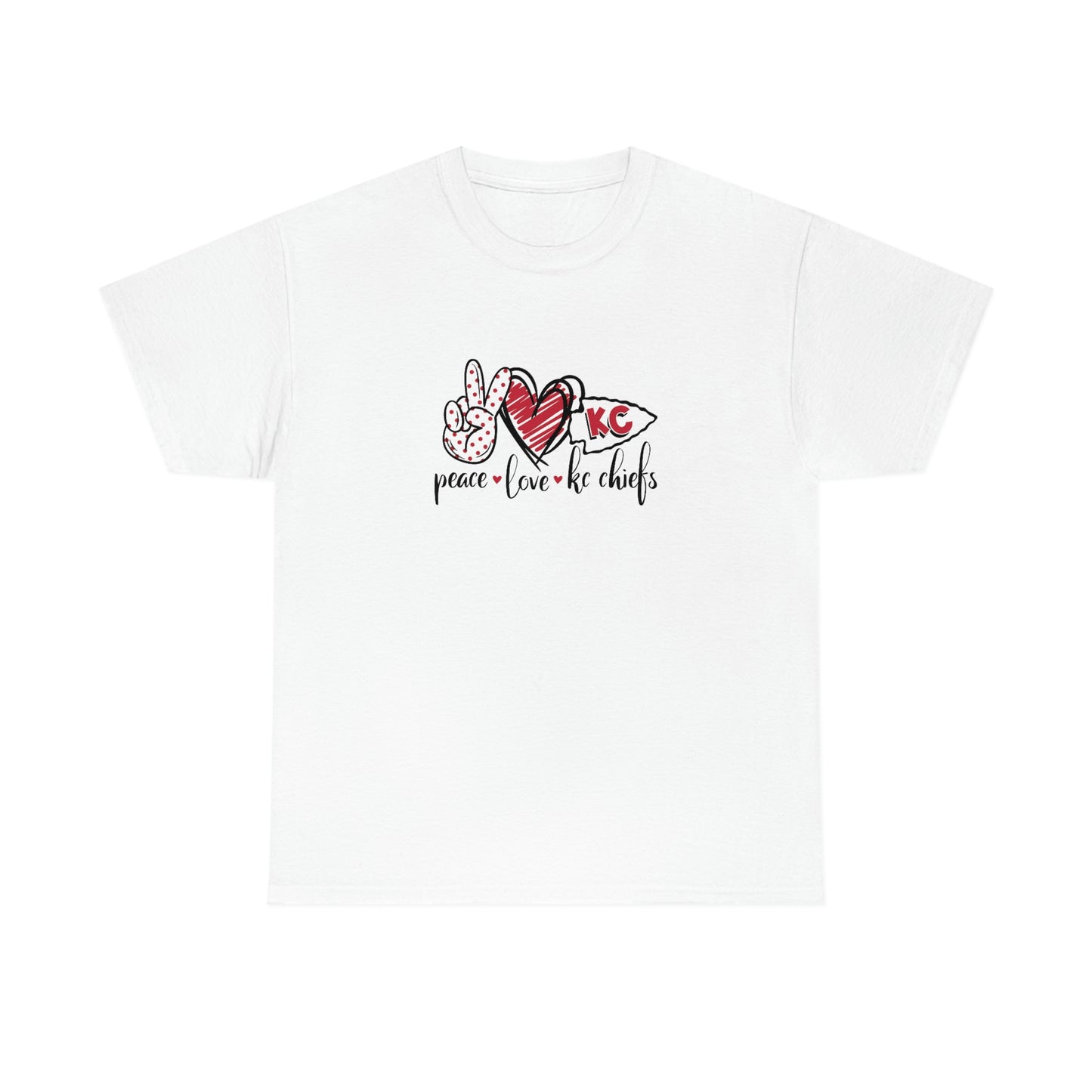 Peace Love and Chiefs | Kansas City Chiefs | Unisex Cotton Tee