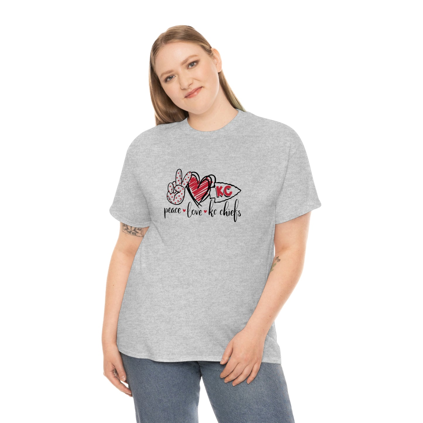 Peace Love and Chiefs | Kansas City Chiefs | Unisex Cotton Tee