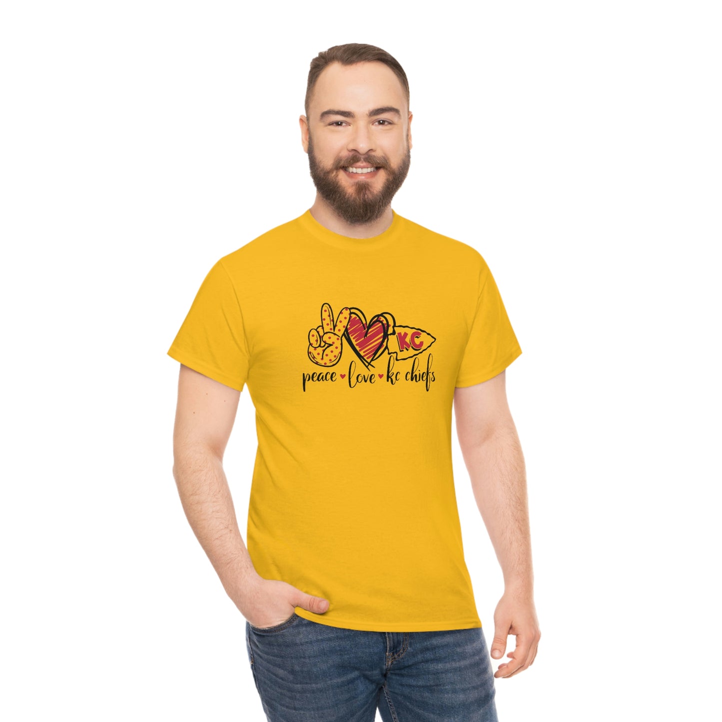 Peace Love and Chiefs | Kansas City Chiefs | Unisex Cotton Tee