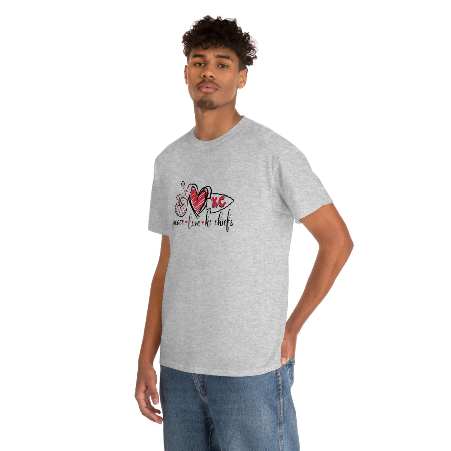 Peace Love and Chiefs | Kansas City Chiefs | Unisex Cotton Tee