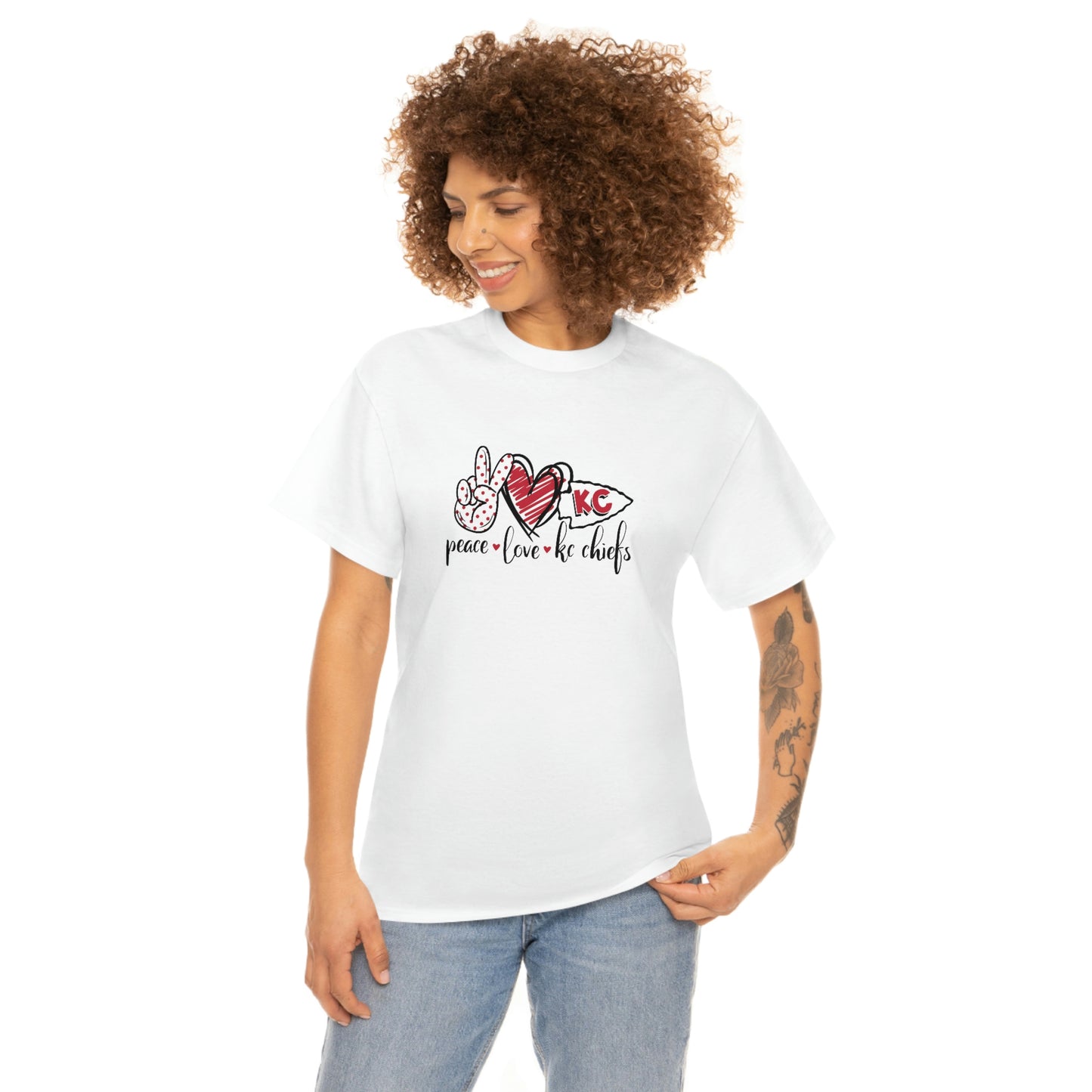 Peace Love and Chiefs | Kansas City Chiefs | Unisex Cotton Tee