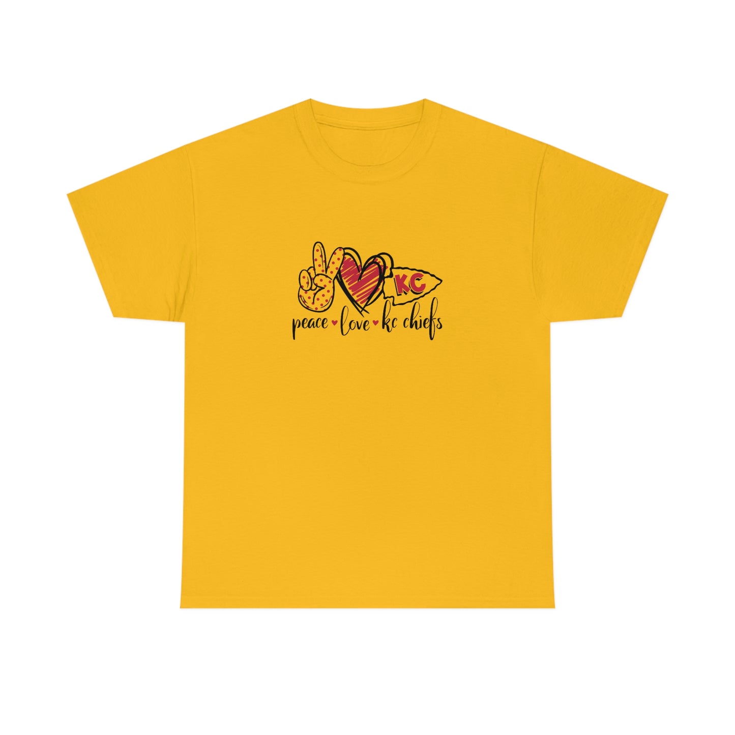 Peace Love and Chiefs | Kansas City Chiefs | Unisex Cotton Tee