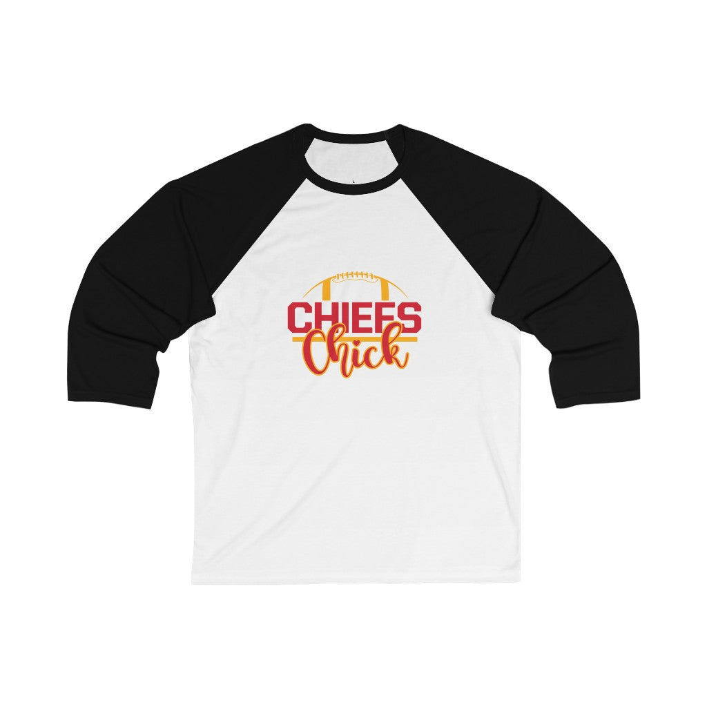 Chiefs Chick | Chiefs Fan |  Superbowl Champions | 34 Sleeve Baseball Tee