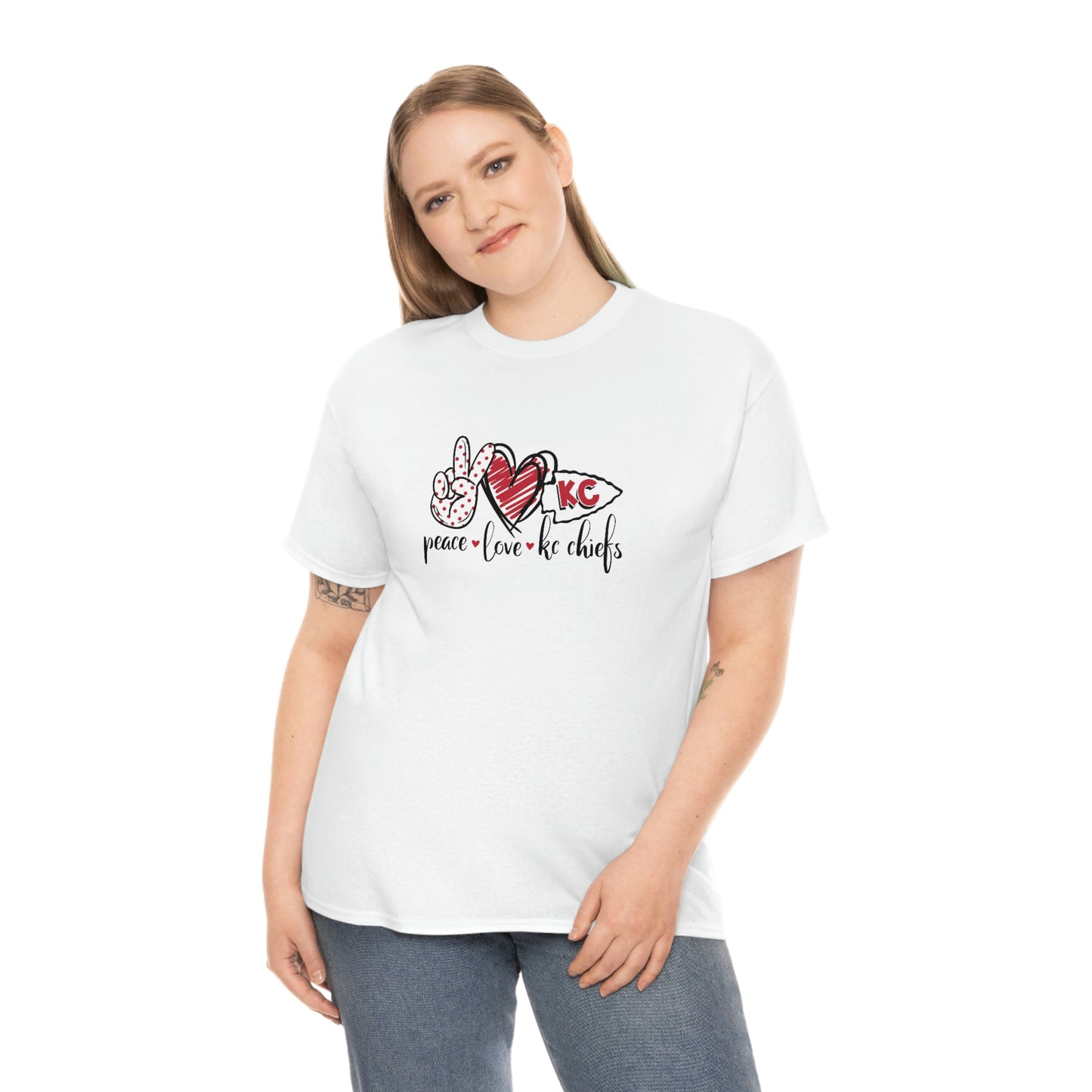 Peace Love and Chiefs | Kansas City Chiefs | Unisex Cotton Tee