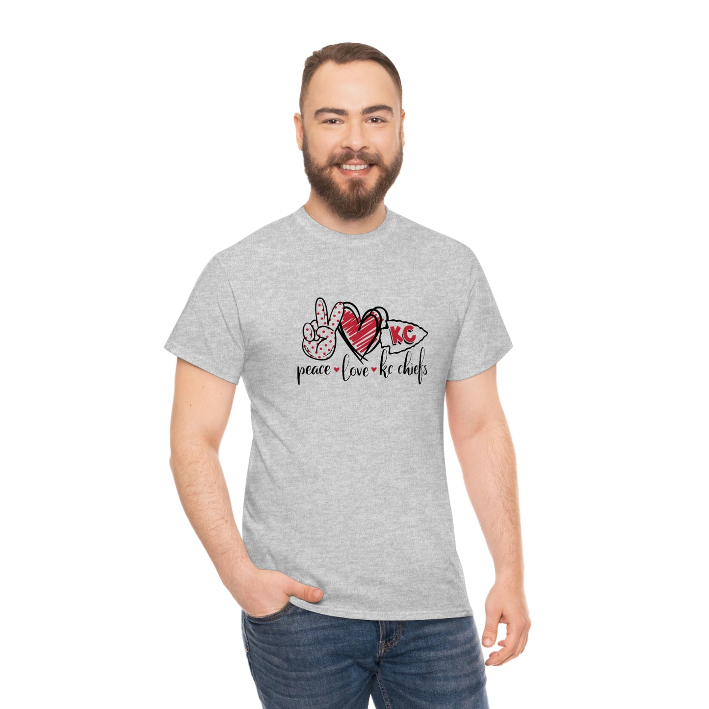 Peace Love and Chiefs | Kansas City Chiefs | Unisex Cotton Tee