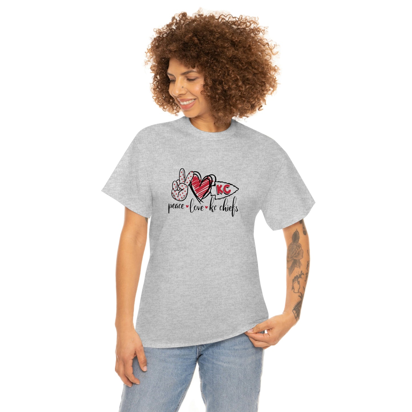 Peace Love and Chiefs | Kansas City Chiefs | Unisex Cotton Tee