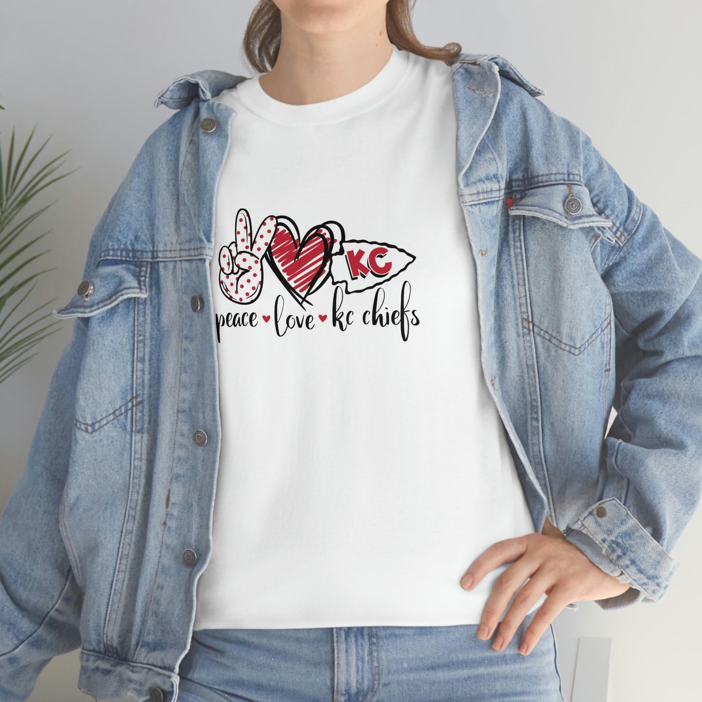 Peace Love and Chiefs | Kansas City Chiefs | Unisex Cotton Tee